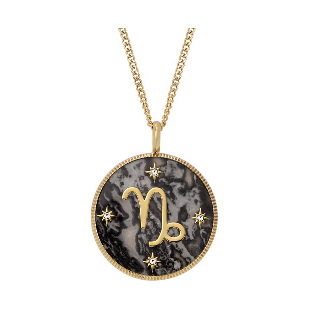 Kies voor een persoonlijk sieraad met deze ketting met sterrenbeeld uit onze Written in the Stars collectie. De stralende goudkleurigige roestvrijstalen ketting en glanzend goudkleurigige parelmoeren hanger geven elke look een moeiteloos vleugje luxe. Een elegante toevoeging aan elke sieradencollectie.
