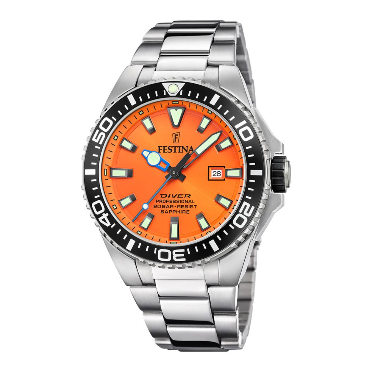 Festina herenhorloge F20663/4 met een roestvrijstalen kast en een saffierglas voorzien van een roestvrijstalen band.

Festina-horloges zijn de perfecte mix van elegantie en functionaliteit. Festina biedt onderscheidende ontwerpen, constante technologische innovatie en een uitstekende prijs-kwaliteitverhouding.