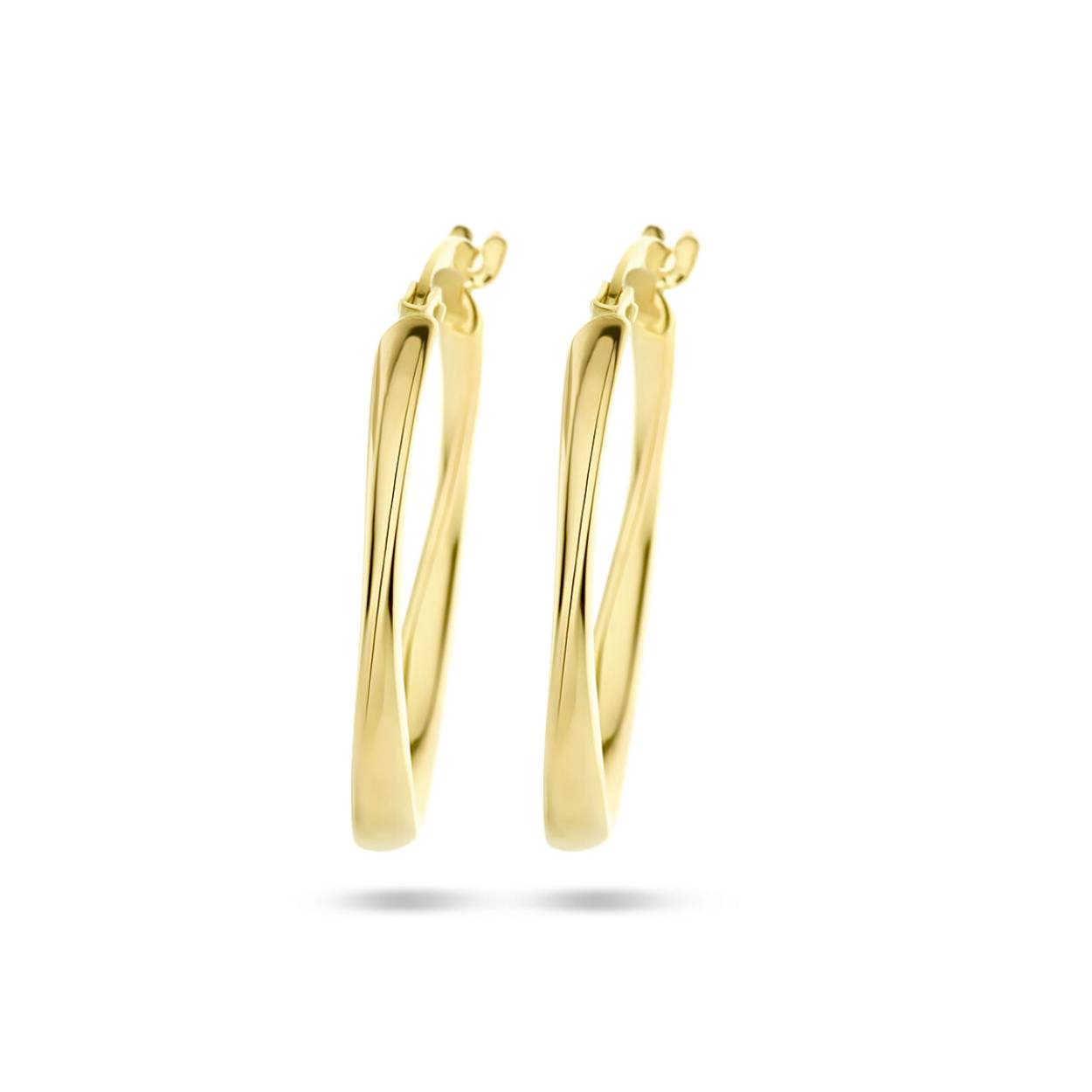 14k Geelgouden oorringen met een afmeting van 24x2.5mm.