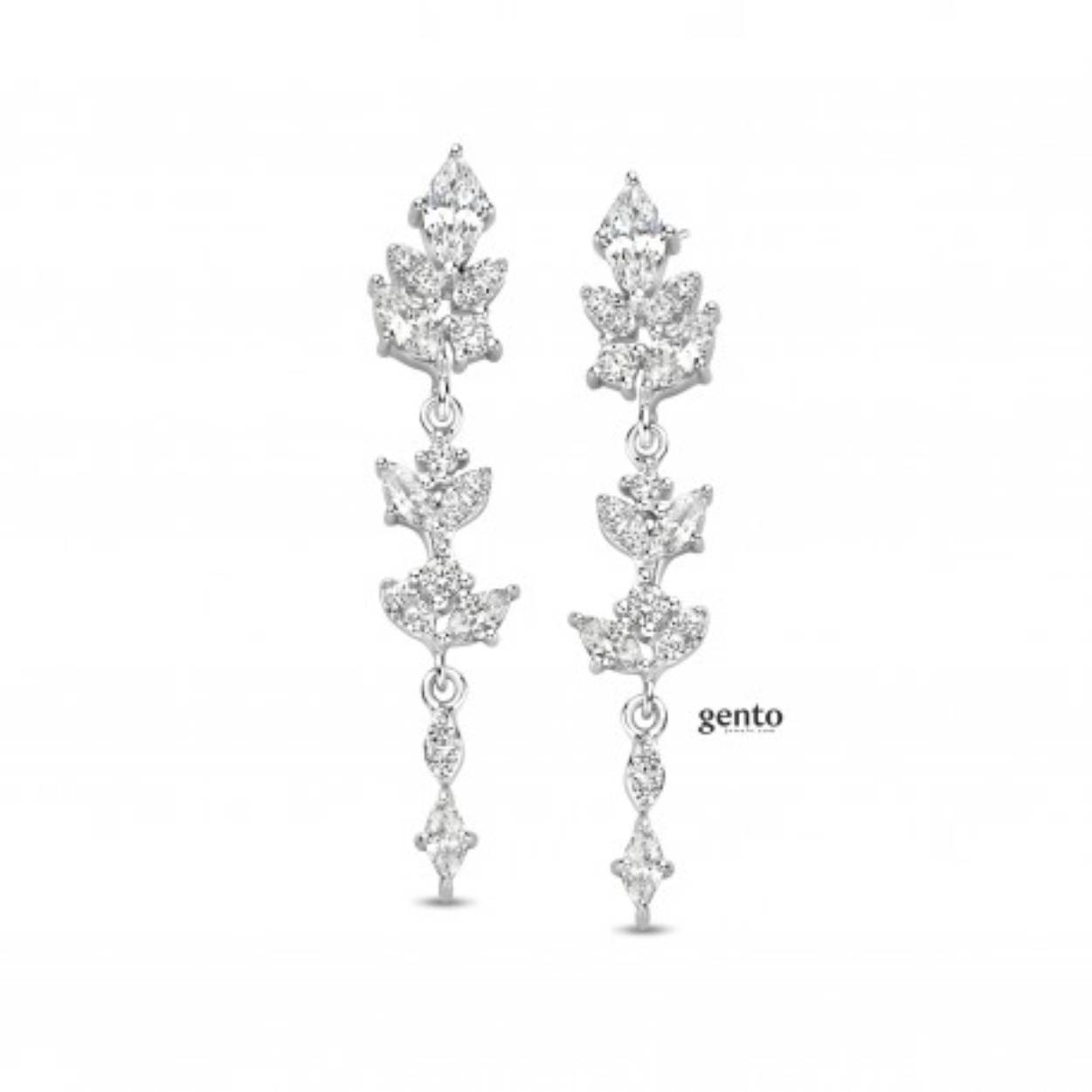 Oorbellen zilver zirc gento