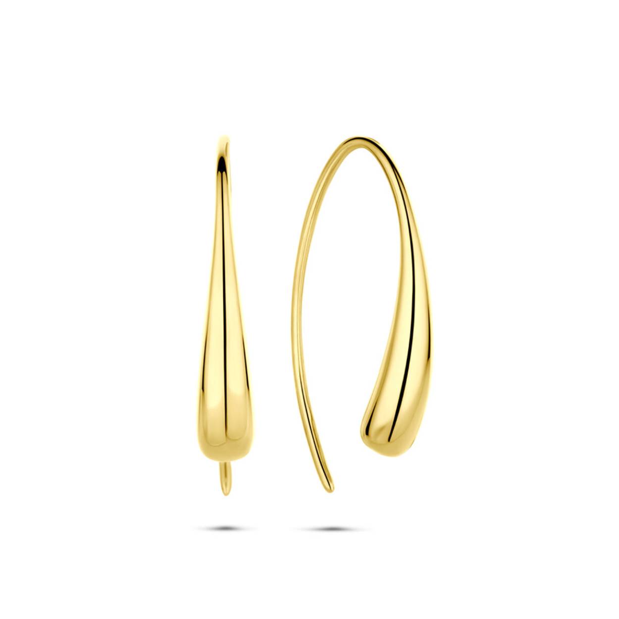 14k Geelgouden oorbellen uitgevoerd met een franse haak. De oorbellen hebben een afmeting van 21x3.5mm.