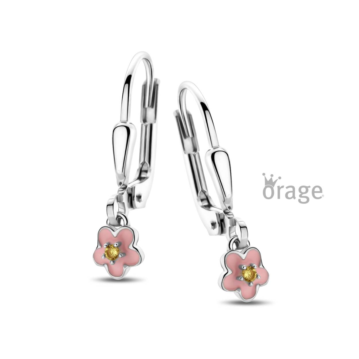 Zilveren oorhangers 'roze bloem' van het merk Orage
Ook verkrijgbaar als oorstekers en oorringen (zie foto's)