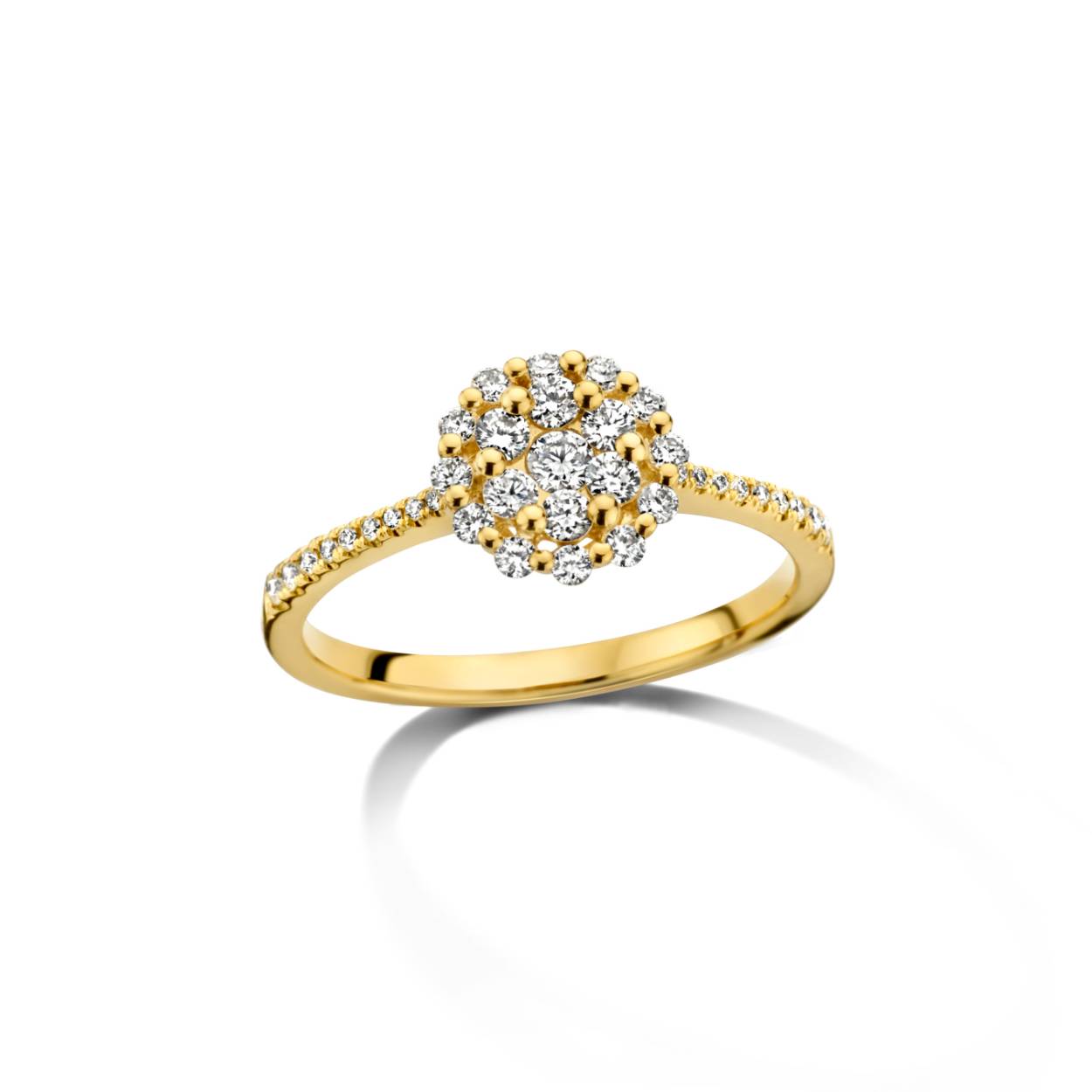 Ring geel goud 18kt met diamanten
