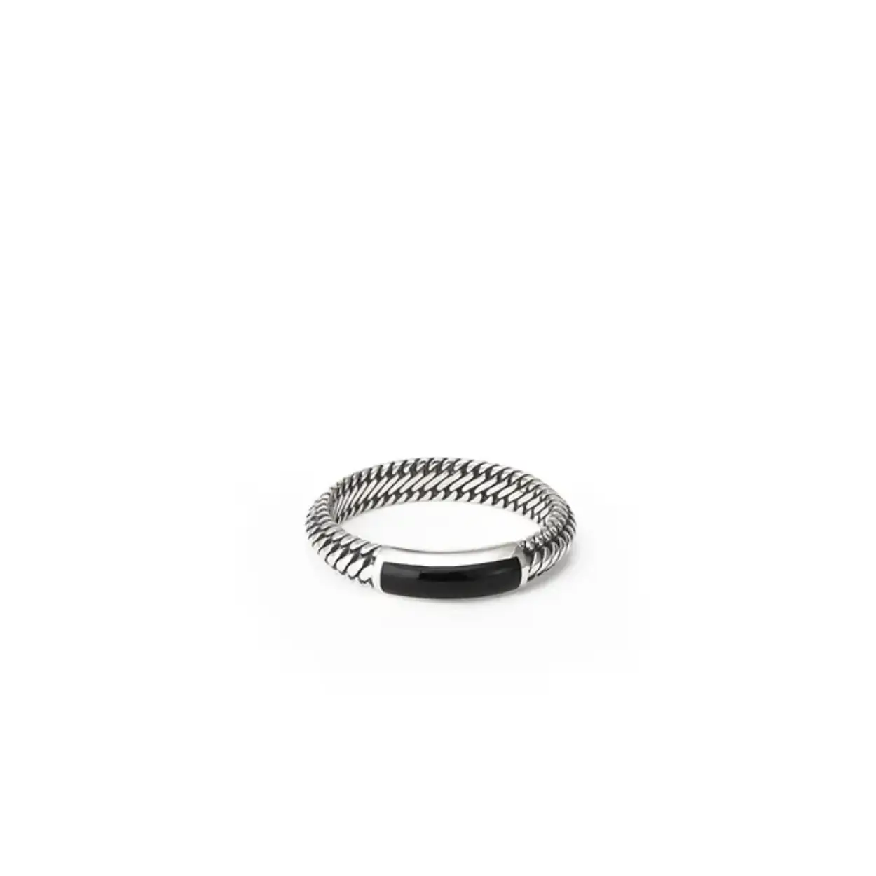 613ON 18 - Ben Mini Gemstone Ring Zilver Onyx