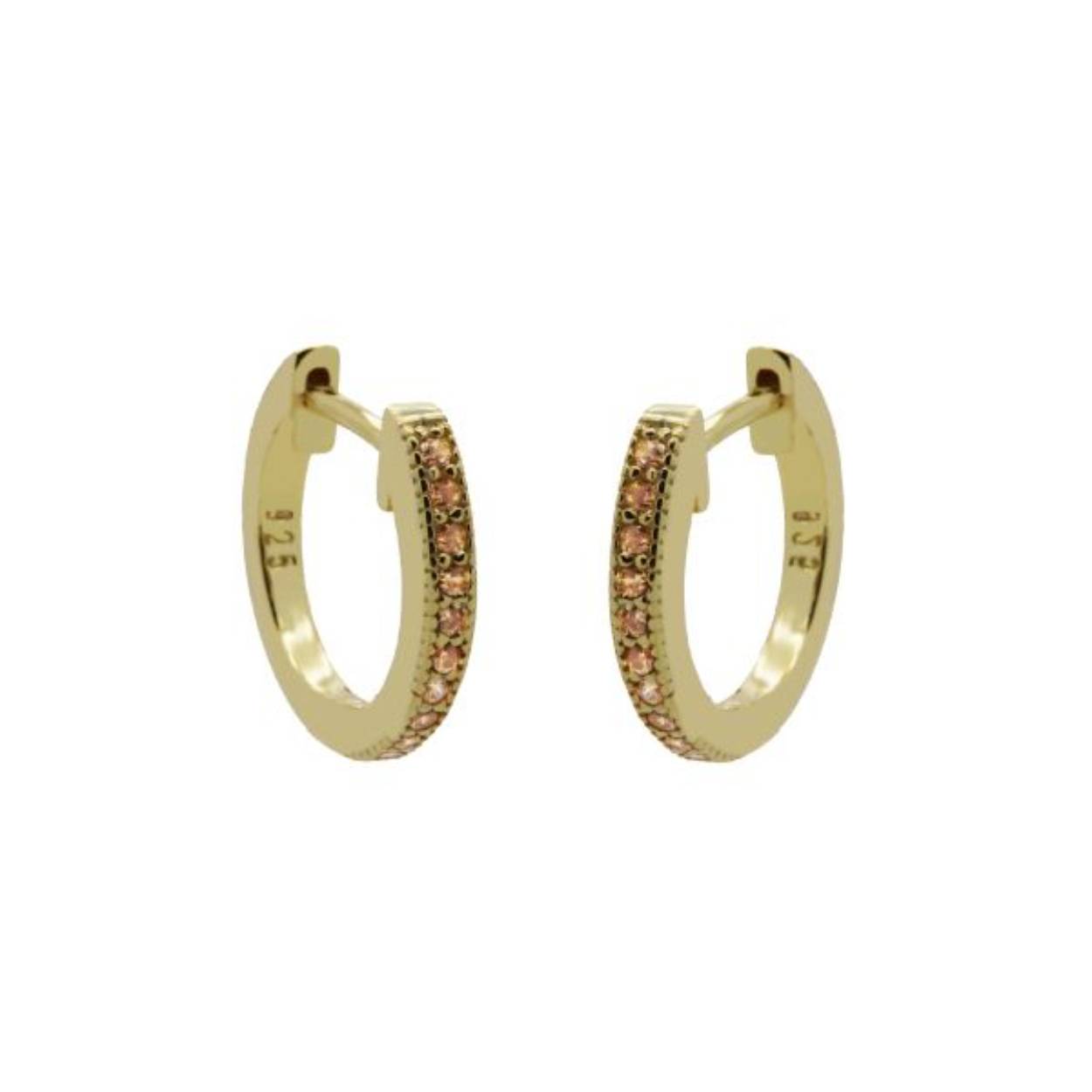 Hinged Hoops Champagne Bella 12MM Goldplated