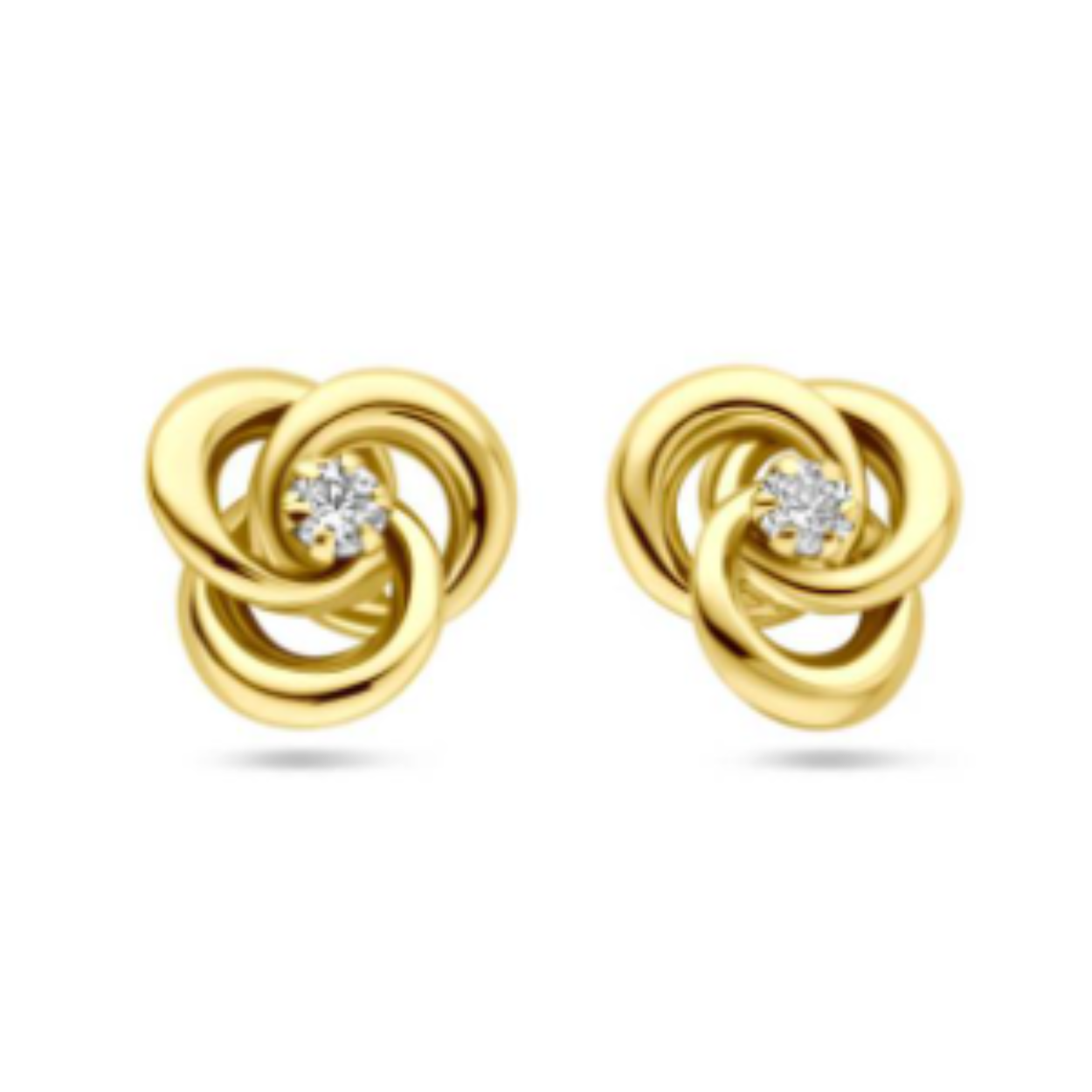 gouden oorknoppen /zirconia