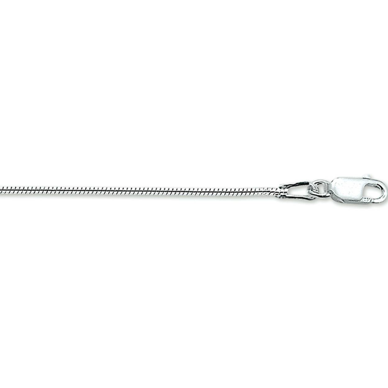 Zilver slangcollier rond 38 cm/ 1.2 mm 
