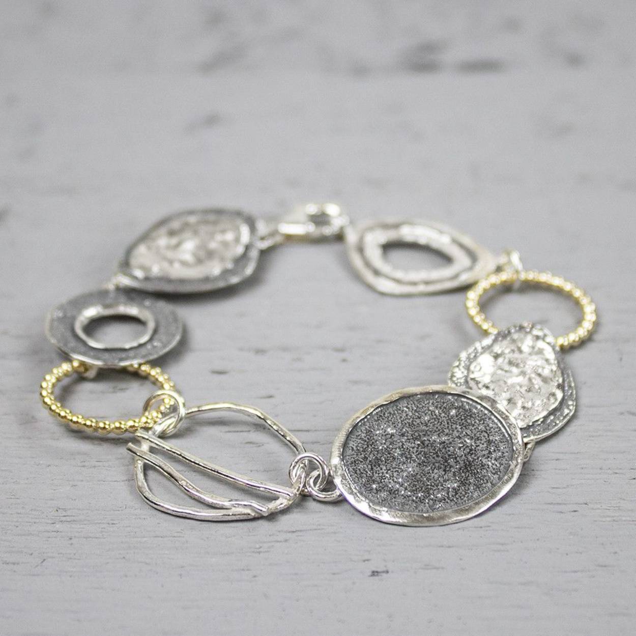 Jeh Jewels armband zilver oxy/wit 19 cm
