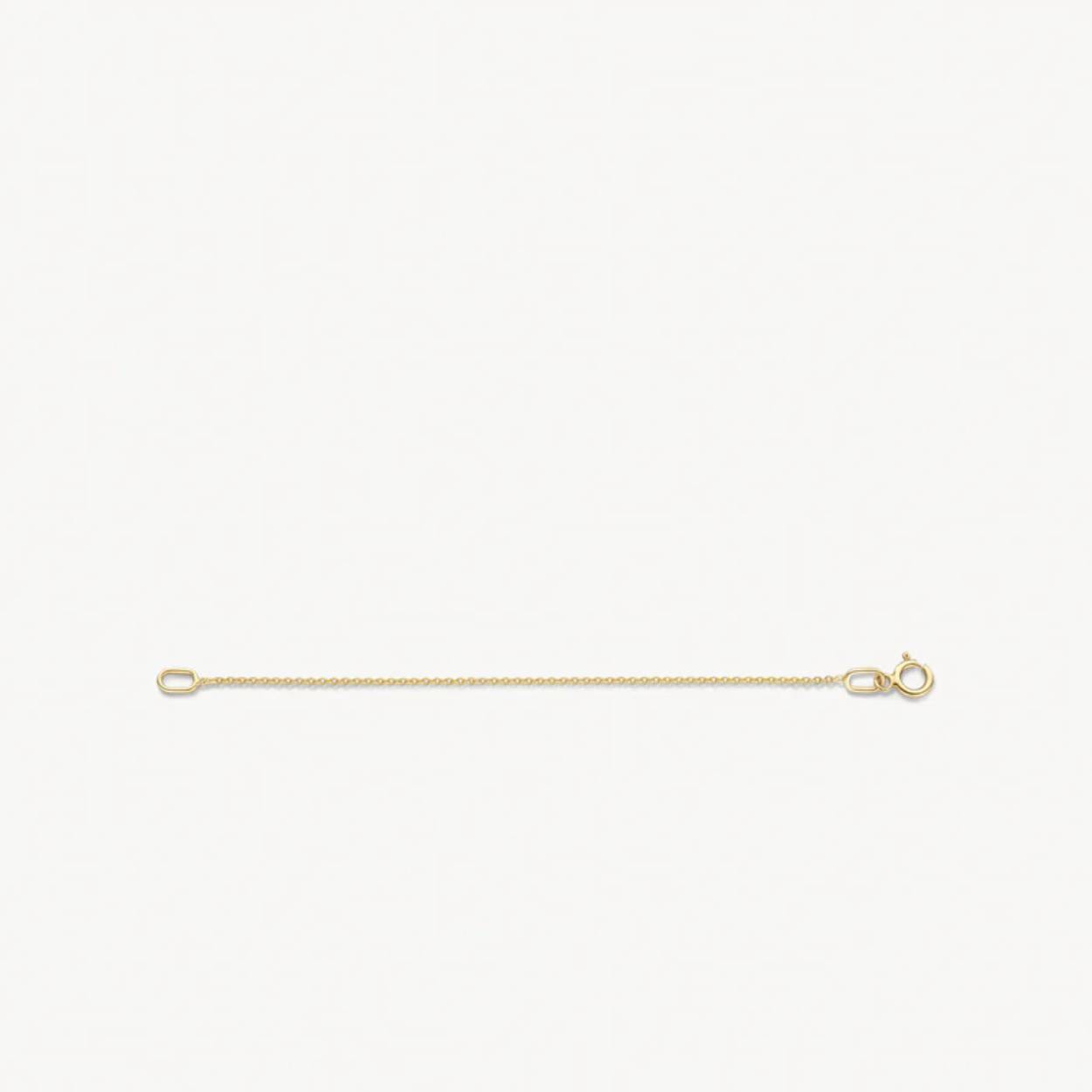 Dit 14k geelgouden verlengingsstukje past op onze geelgouden colliers. Het verlengt een collier met 8 cm.