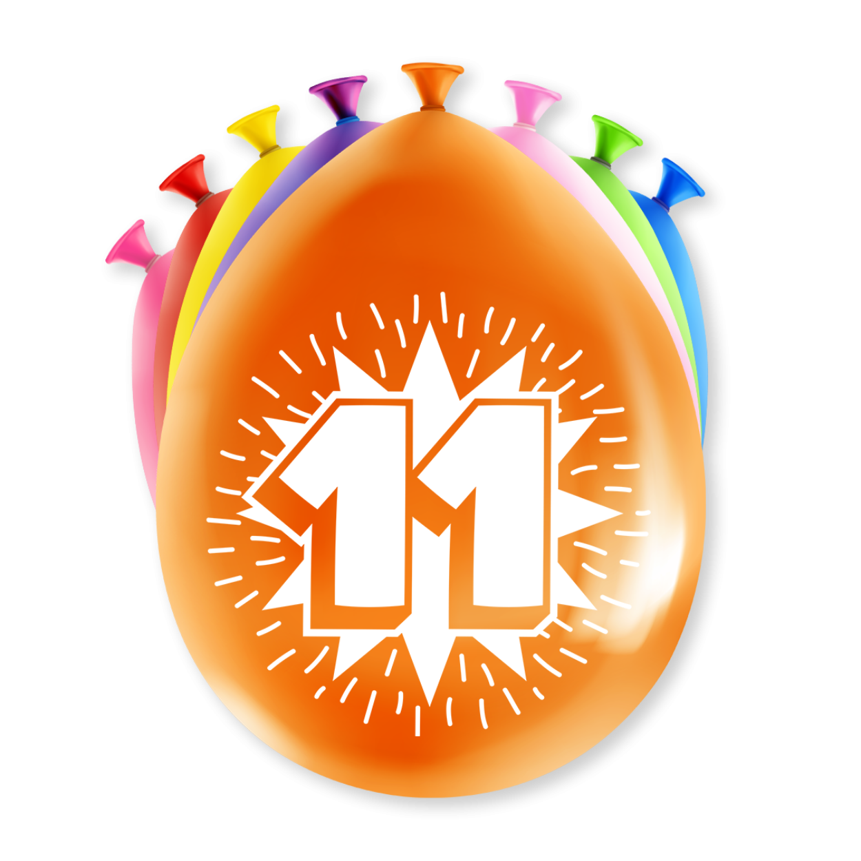 Een feestje kan niet zonder ballonnen en als u party ballonnen met 11 years koopt dan krijgt u deze in maar liefst 8 verschillende kleuren! De ballonnen zijn gemaakt van latex en zijn ongeveer 30 bij 30 centimeter groot.
