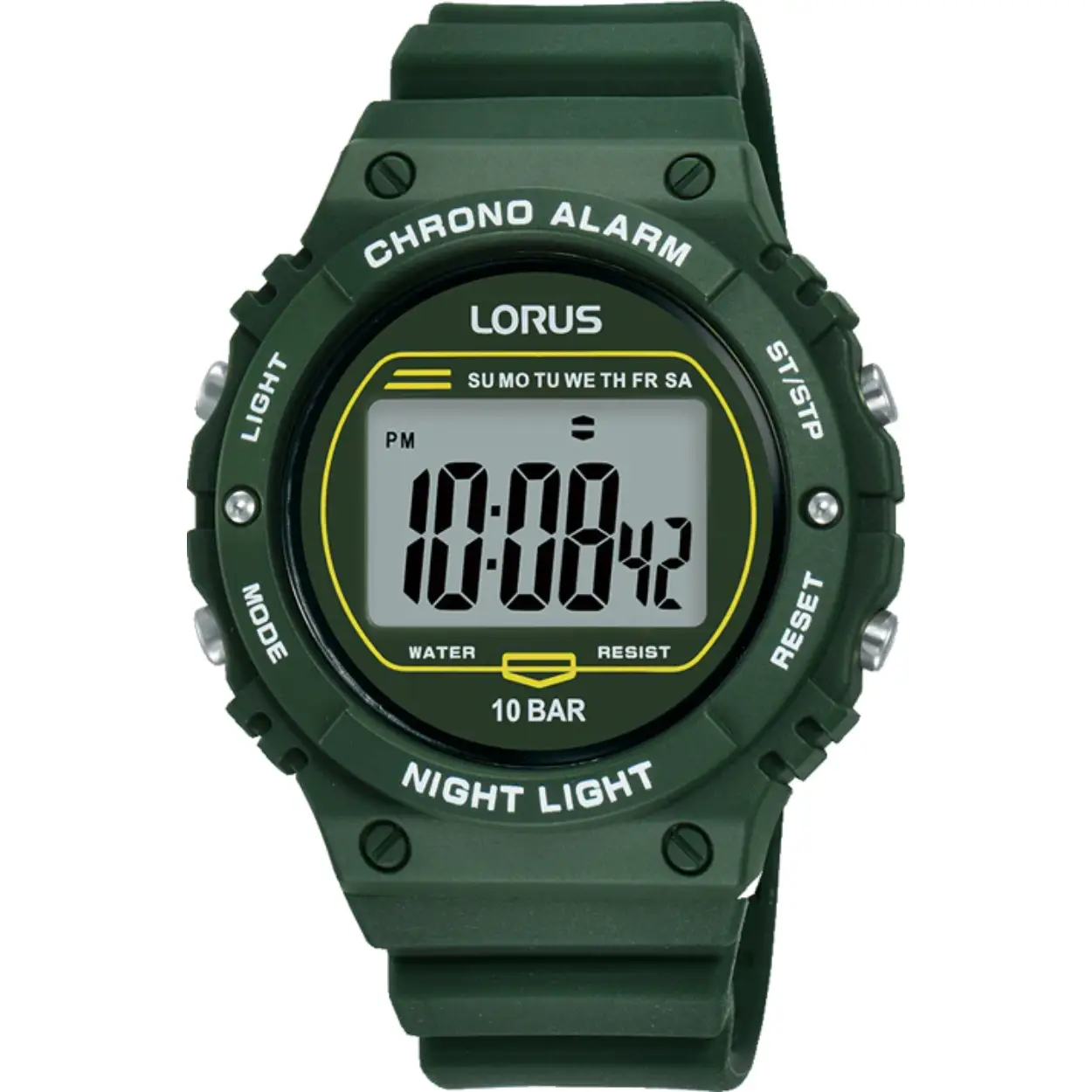 Dit mooie heren horloge is water dicht en bevat een stopwatch en datum weergave.