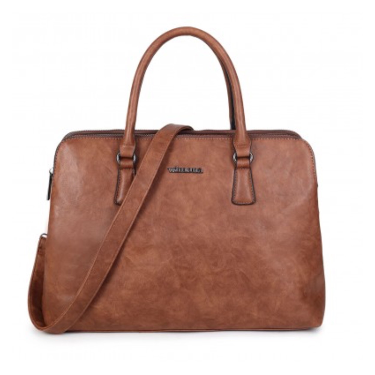 Deze mooie Wimona Arianna tas in cognackleur heeft een klassiek en stijlvol design met gouden accenten. De tas heeft een ruim hoofdvak en meerdere handige opbergvakken. Draag hem als handtas of over je schouder met de verstelbare en afneembare schouderband. De perfecte tas voor elke gelegenheid!

Deze tas is perfect te combineren met zowel een chique outfit als een casual look. Met zijn tijdloze design en klassieke kleur is hij een echte eyecatcher. Draag hem als handtas naar een feestje of crossbody tijdens een dagje shoppen. Hoe je hem ook draagt, met de Wimona Arianna tas maak je gegarandeerd indruk!
Soort tas: handtas/werktas
Materiaal: Imitatieleer
Schouderband: Ja
Buitenafmeting: 29 x 41 x 14,5 cm
Hoogte: 29cm
Breedte: 41cm
Diepte: 14,5cm
Gewicht: 0,9 Kg
Garantie: 1 jaar