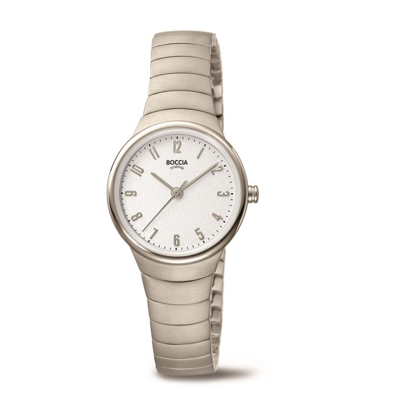 Elegant dameshorloge uitgevoerd I titanium.