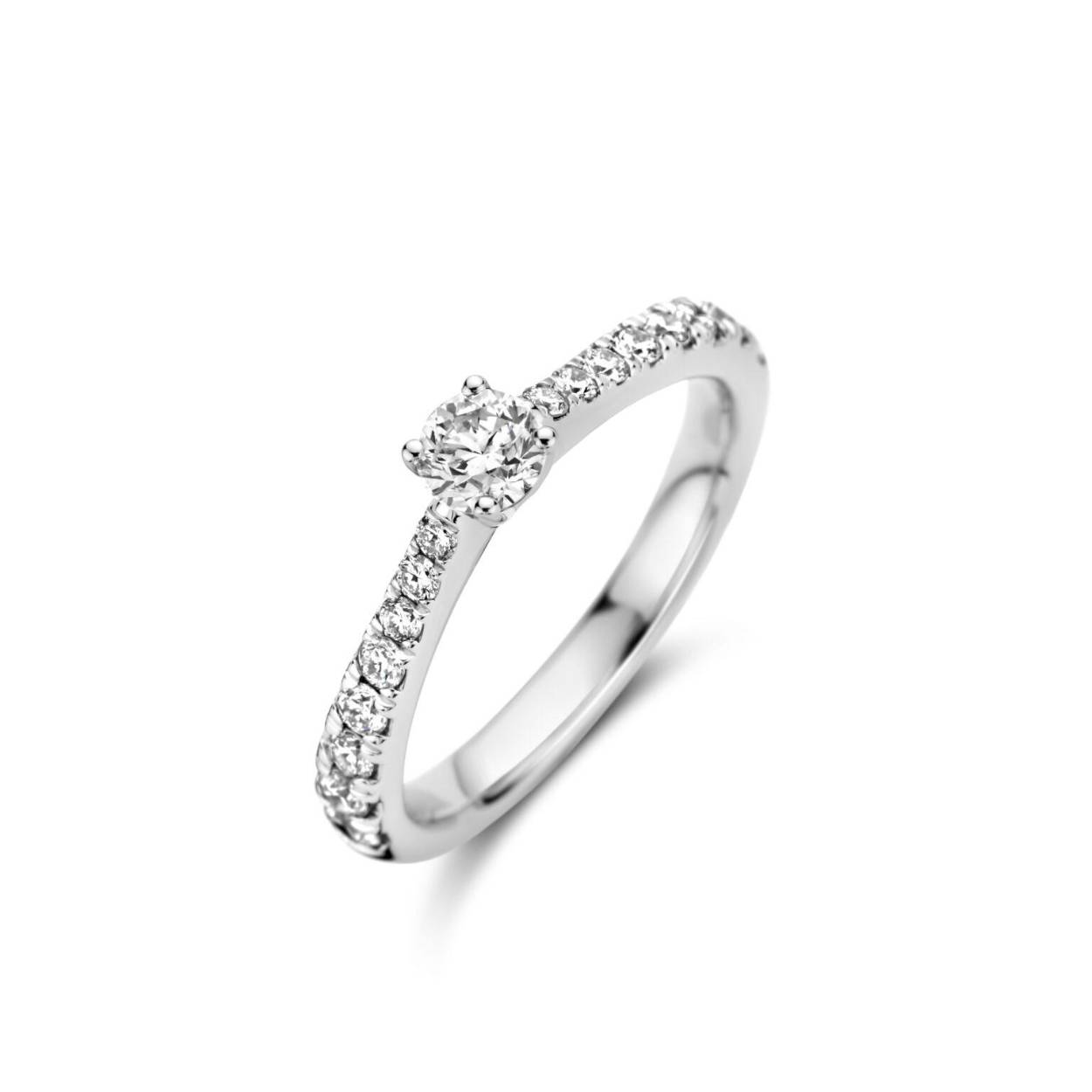 Platina briljant ring, 17-0.72ct H/SI