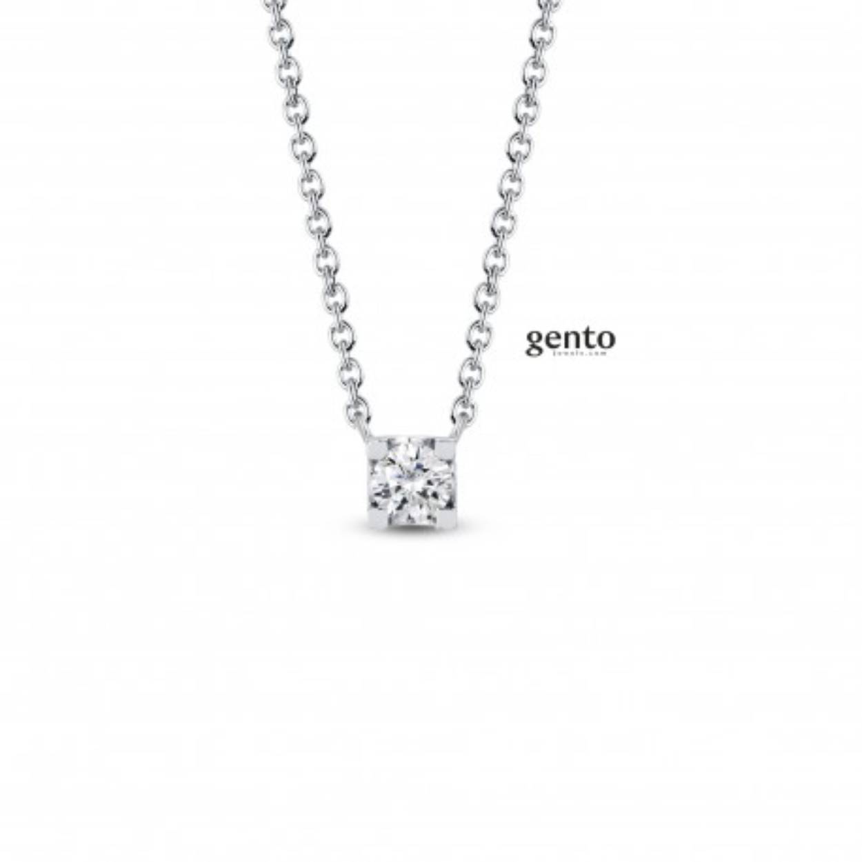 Zilveren ketting gento jewels met zirconium