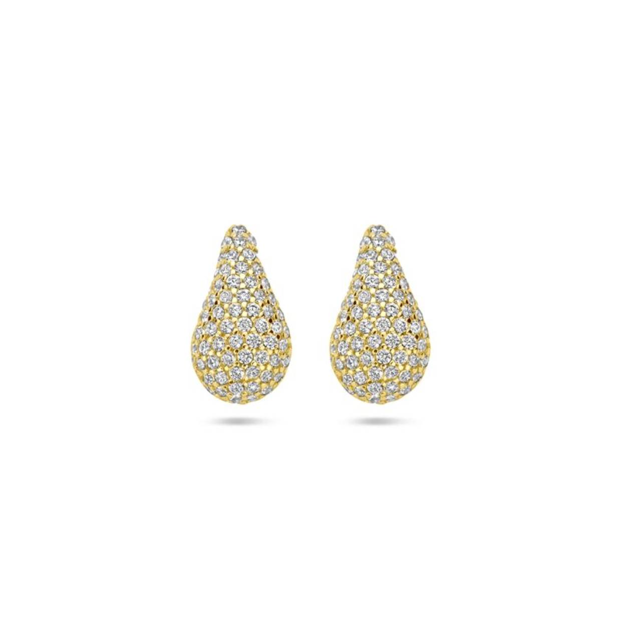 Oorringen goud 14 kt met zirconium