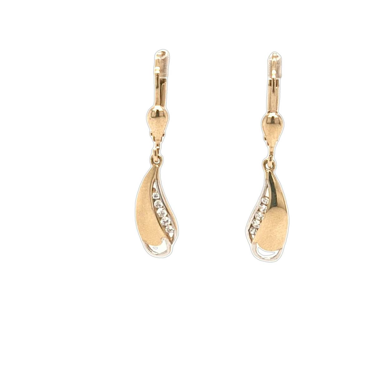 bicolor oorhangers met zirconia