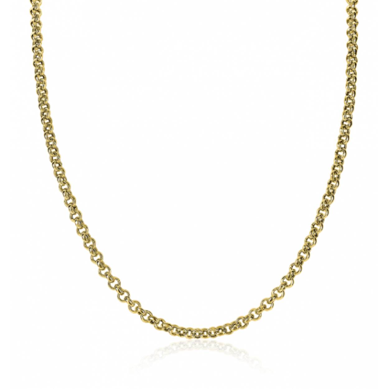 Zinzi zilveren 14K geelverguld jasseron collier 45cm en 4,5mm breed ZIC1911G