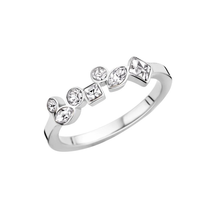 Melano friends mosaic ring crystal - zilverkleurig - dames - maat 58