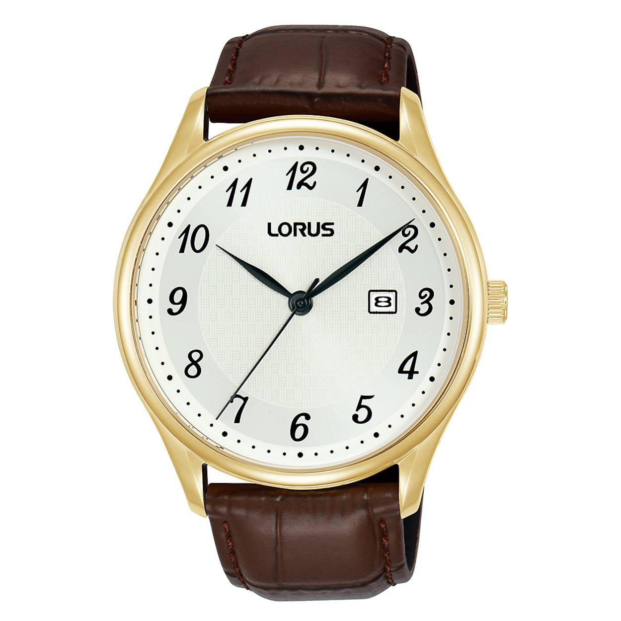 Lorus RH910PX-9 Quartz Herenhorloge Met Bruin Leren Band