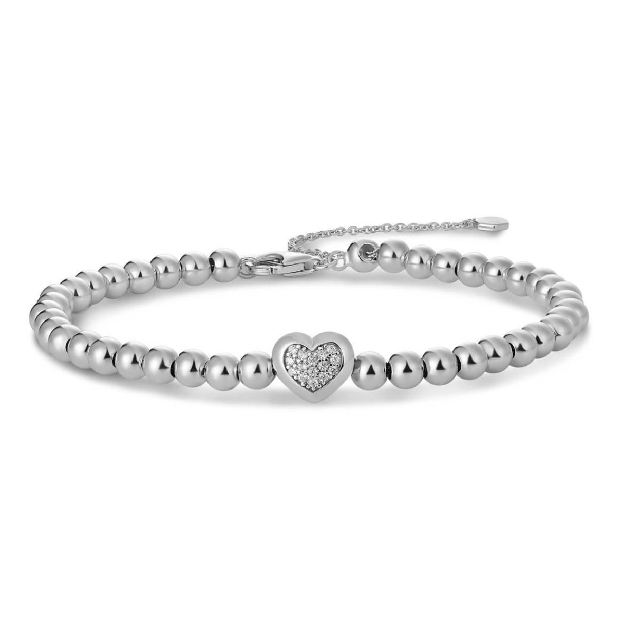 Beaded Bracelet With Pave Heart