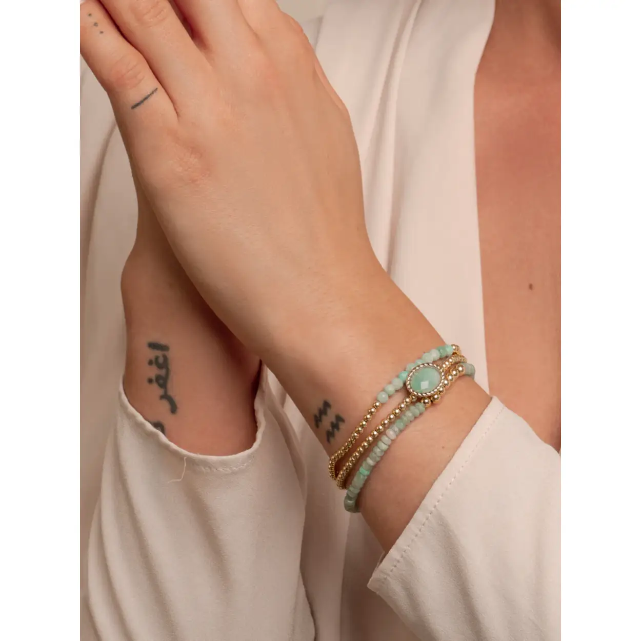 Rich Green Amazonite Reverse Universe armband
