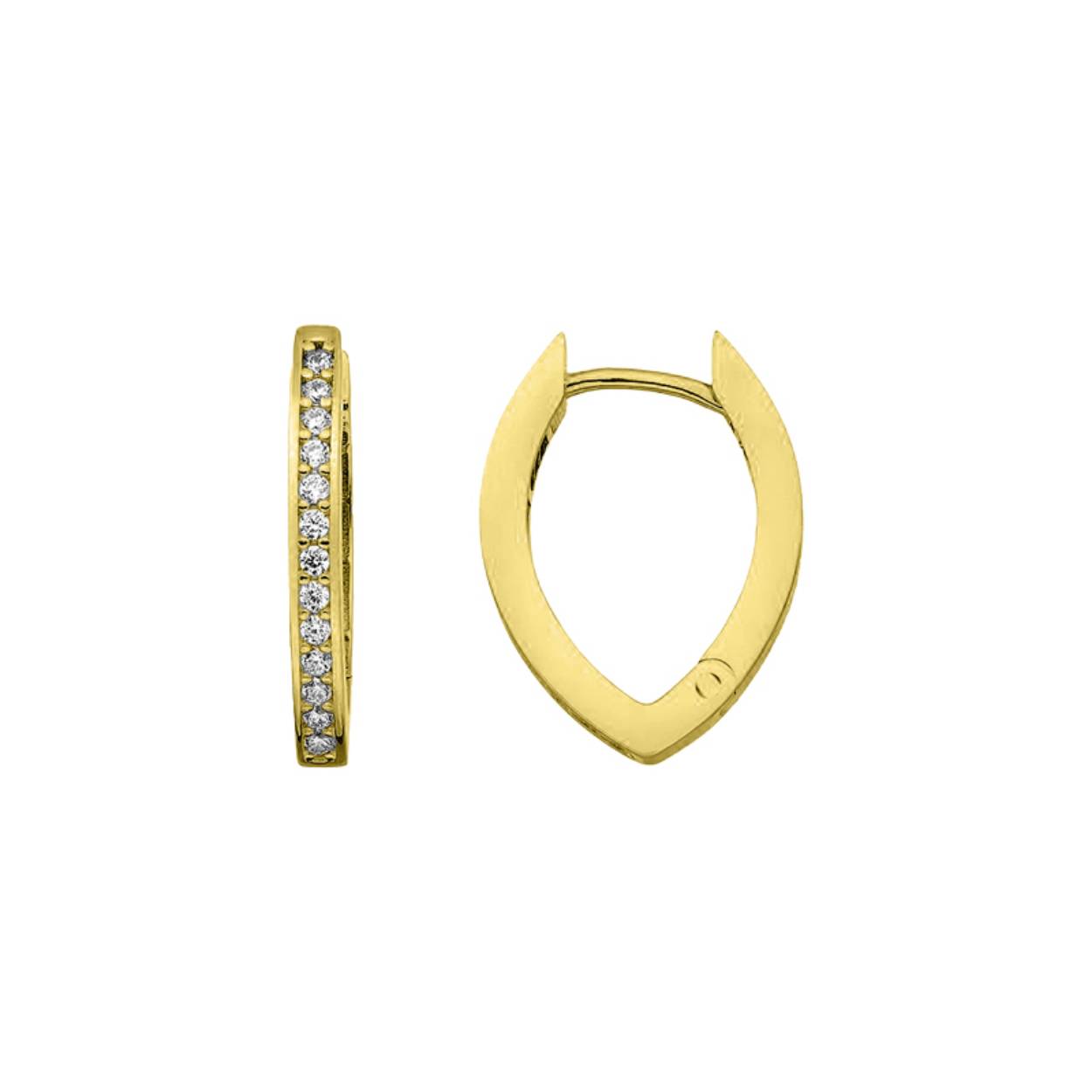 MY iMenso GOLD Creoli earrings "Rombo Zirconi 21,5mm"