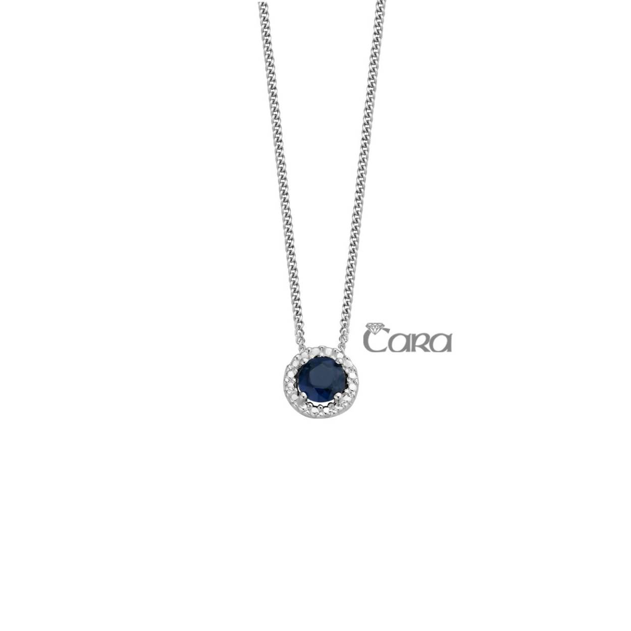 Cara hanger wit goud blauwe saffier