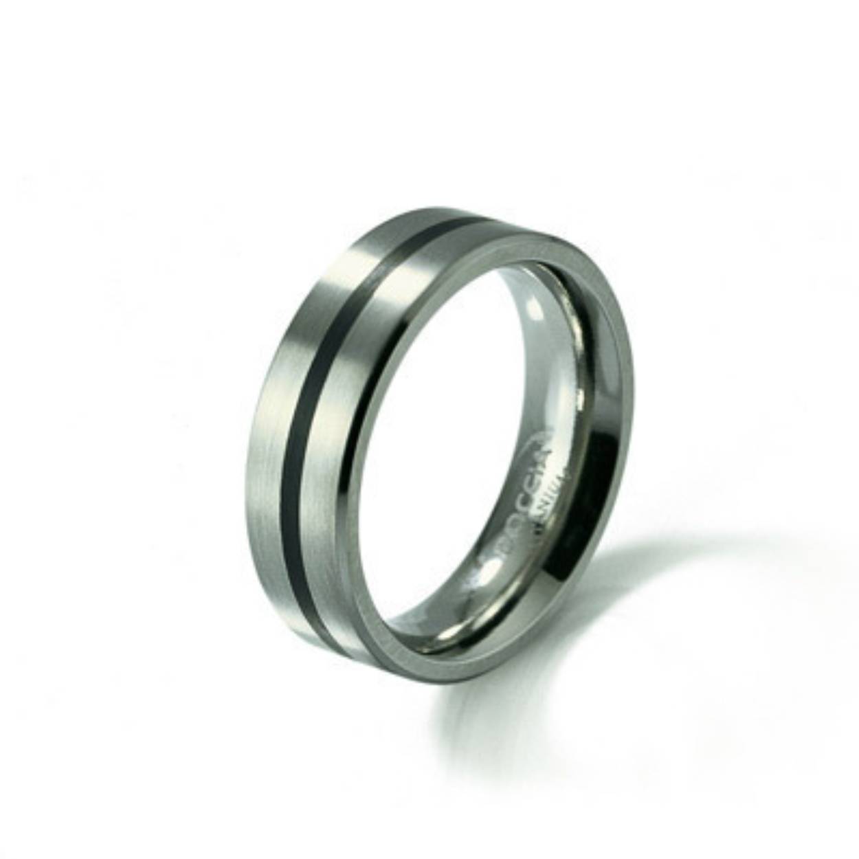 Titanium ring met zwart keramiek Mt 18.75