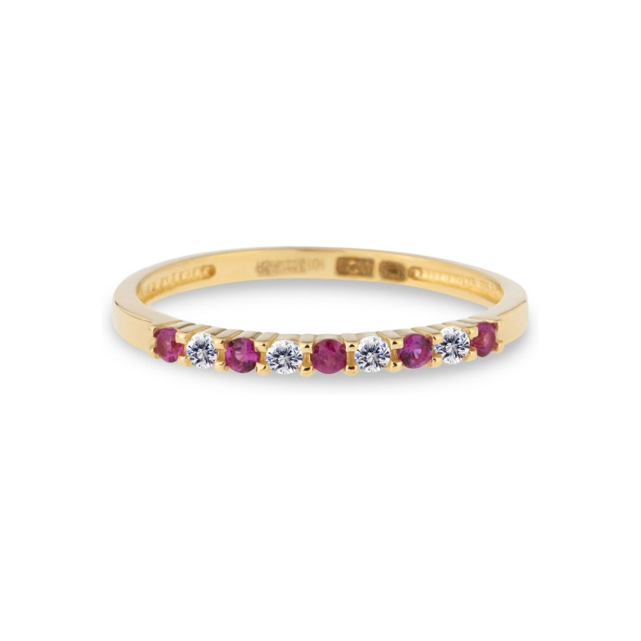 Deze Swing Jewels RDC01-4384-02 Happiness 14 karaat gouden ring met zirkonia is perfect als verrassing voor jouw geliefde. Deze slanke ring is gemaakt van 14 karaat goud en combinatie met zirkonia's in rijzetting. Deze schitterende stenen zijn afwisselend transparant en dieproze van kleur.