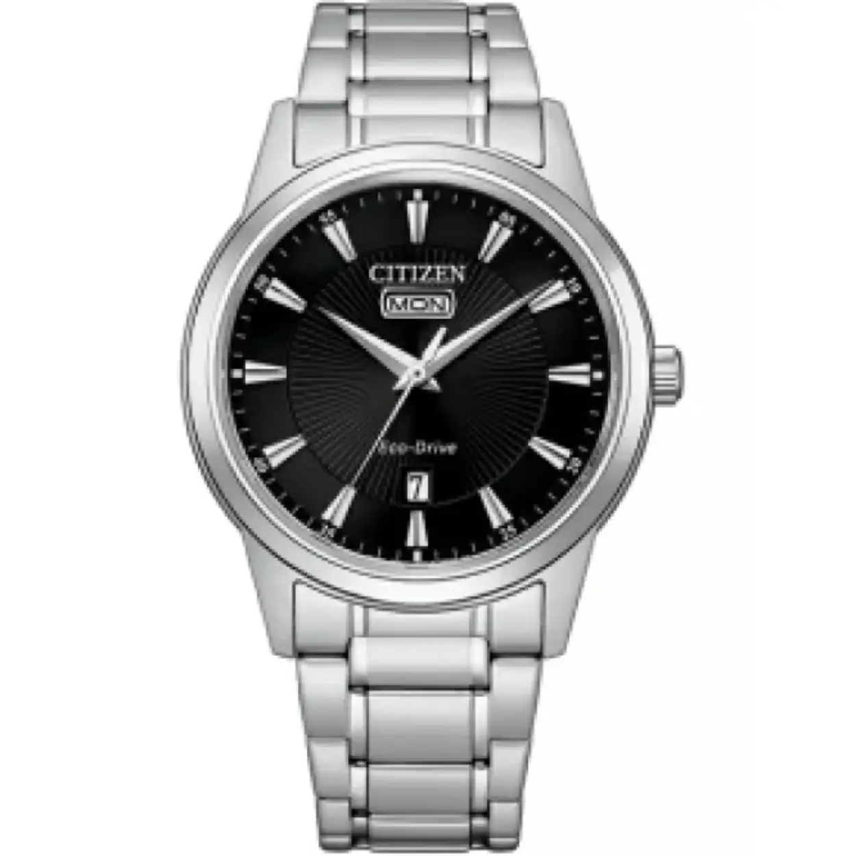 citizen horloge zilverkleurig zwartr wijzerplaat eco-drive