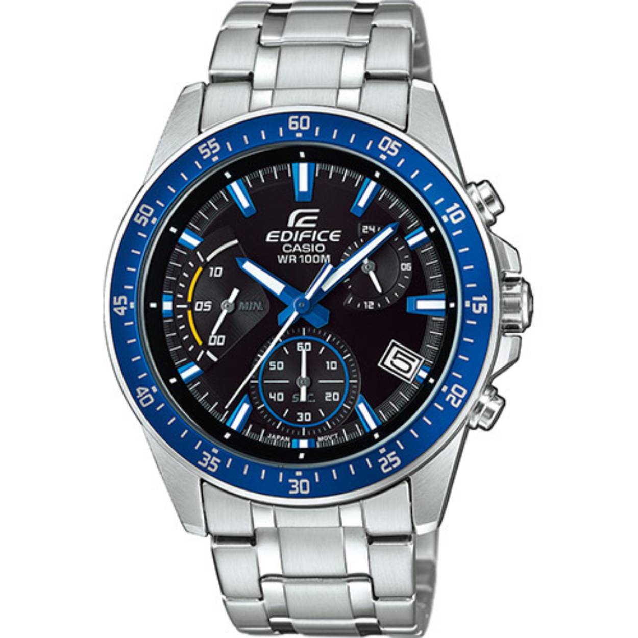 Dit Casio horloge behoort tot de Edifice collectie.
Referentienummer: EFV-540D-1A2VUEF

Het horloge heeft een diameter van 43MM. De kast en de band zijn gemaakt van edelstaal. Het horloge heeft een zwarte wijzerplaat en is waterbestendig tot 10 ATM (zwemmen).