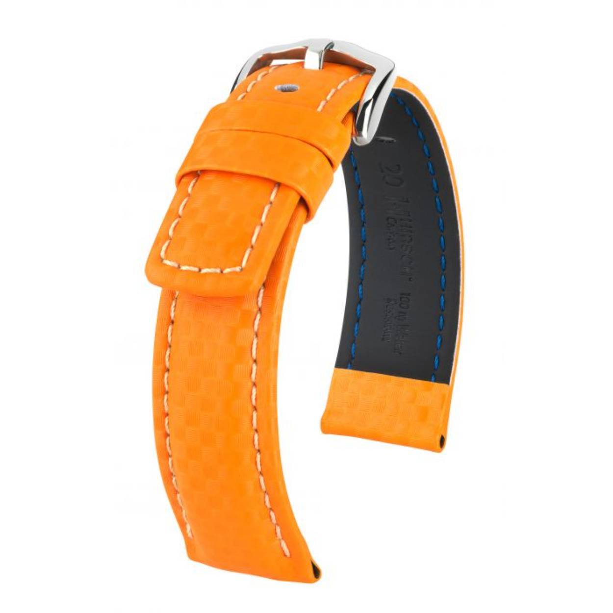 CARBON is gemaakt van een bijzonder resistent hi-tech leder in carbonstructuur en is waterdicht tot 100m. Of het nu voor sport is of voor dagelijks gebruik: deze armband is de ideale partner voor elke uitdaging!

Bovendien is het comfort aan de pols verzekerd. Het HIRSCH rubberachtige voeringleer maakt CARBON absoluut comfortabel om te dragen. De bekroning is opvallend hoekig. Visueel wordt de armband desgewenst uitstekend gecompleteerd door een sportieve contrasterende topstitching. De krachtige roestvrij stalen gesp in het HIRSCH Active design zorgt ook voor de nodige houvast.