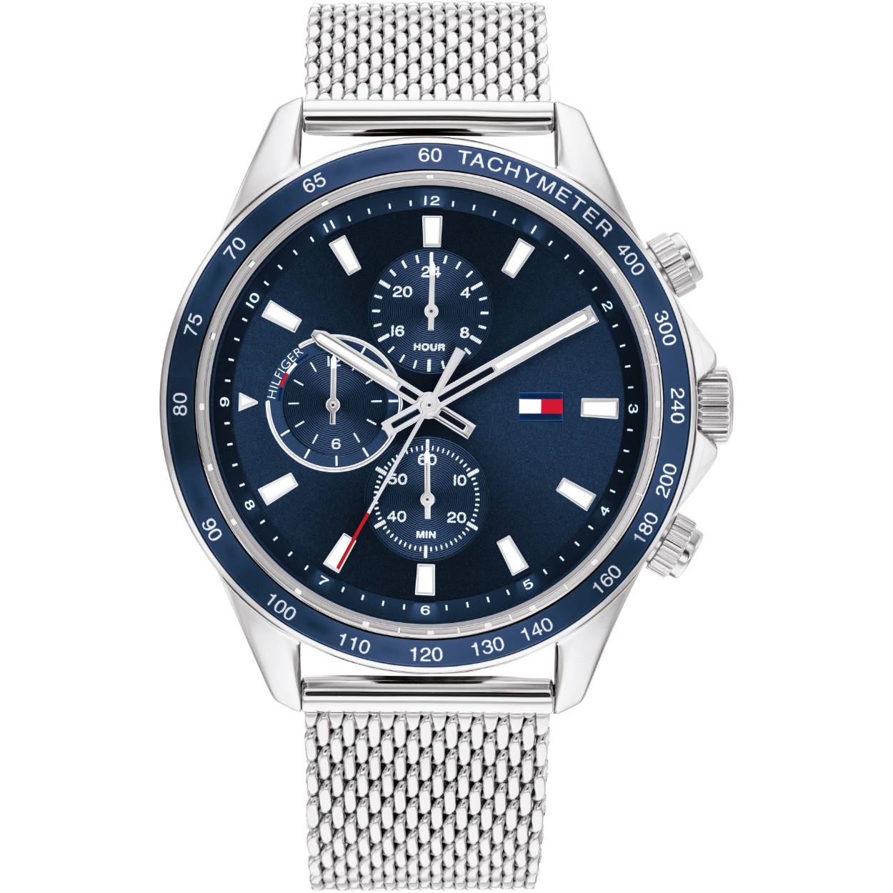 Dit horloge komt uit de Miles collectie.
Referentienummer: TH1792018

Dit model van Tommy Hilfiger heeft een quartz uurwerk en een donkerblauwe wijzerplaat. Het horloge heeft een edelstalen band, en een diameter van 44mm. Het horloge is 3 atm waterdicht (regen en spatwaterdicht).