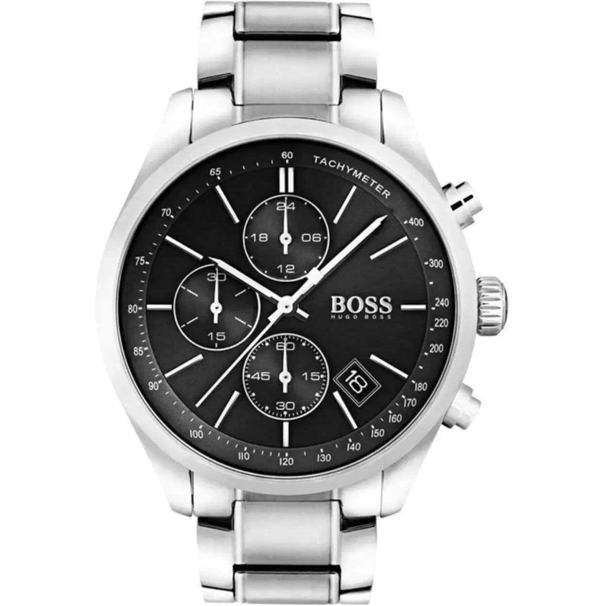 Elegante herenhorloge van het merk Hugo Boss. Dit is momenteel een van de populairste merken voor luxe heren horloges. De band is gemaakt van RVS.