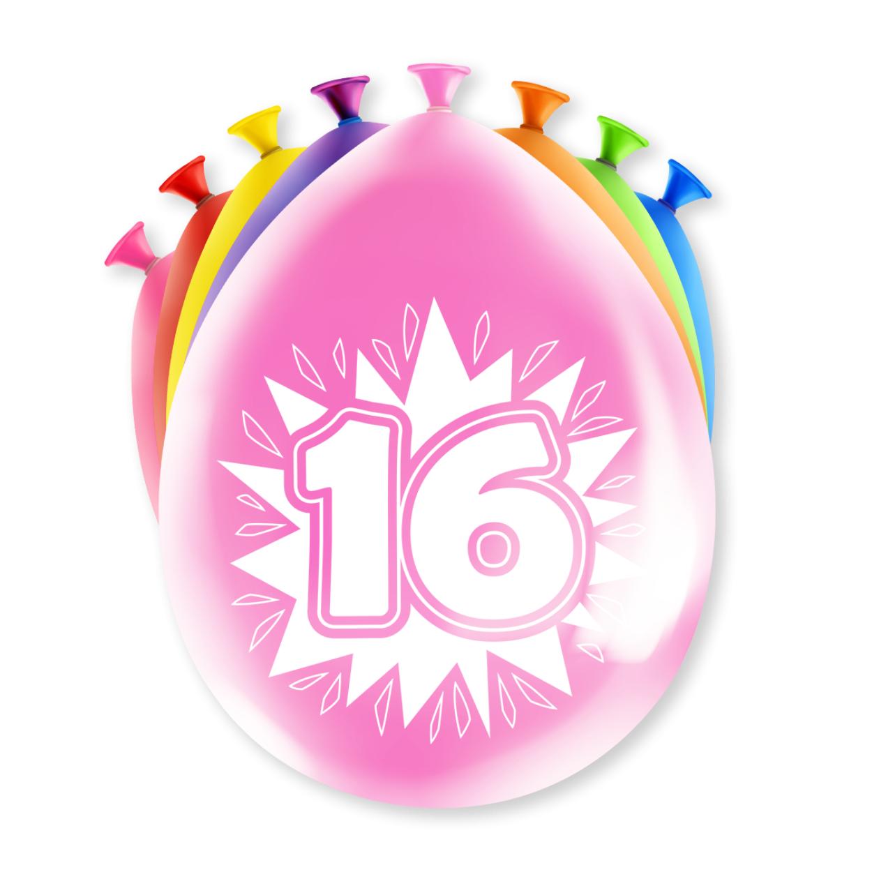 Een feestje kan niet zonder ballonnen en als u party ballonnen met 16 years koopt dan krijgt u deze in maar liefst 8 verschillende kleuren! De ballonnen zijn gemaakt van latex en zijn ongeveer 30 bij 30 centimeter groot.