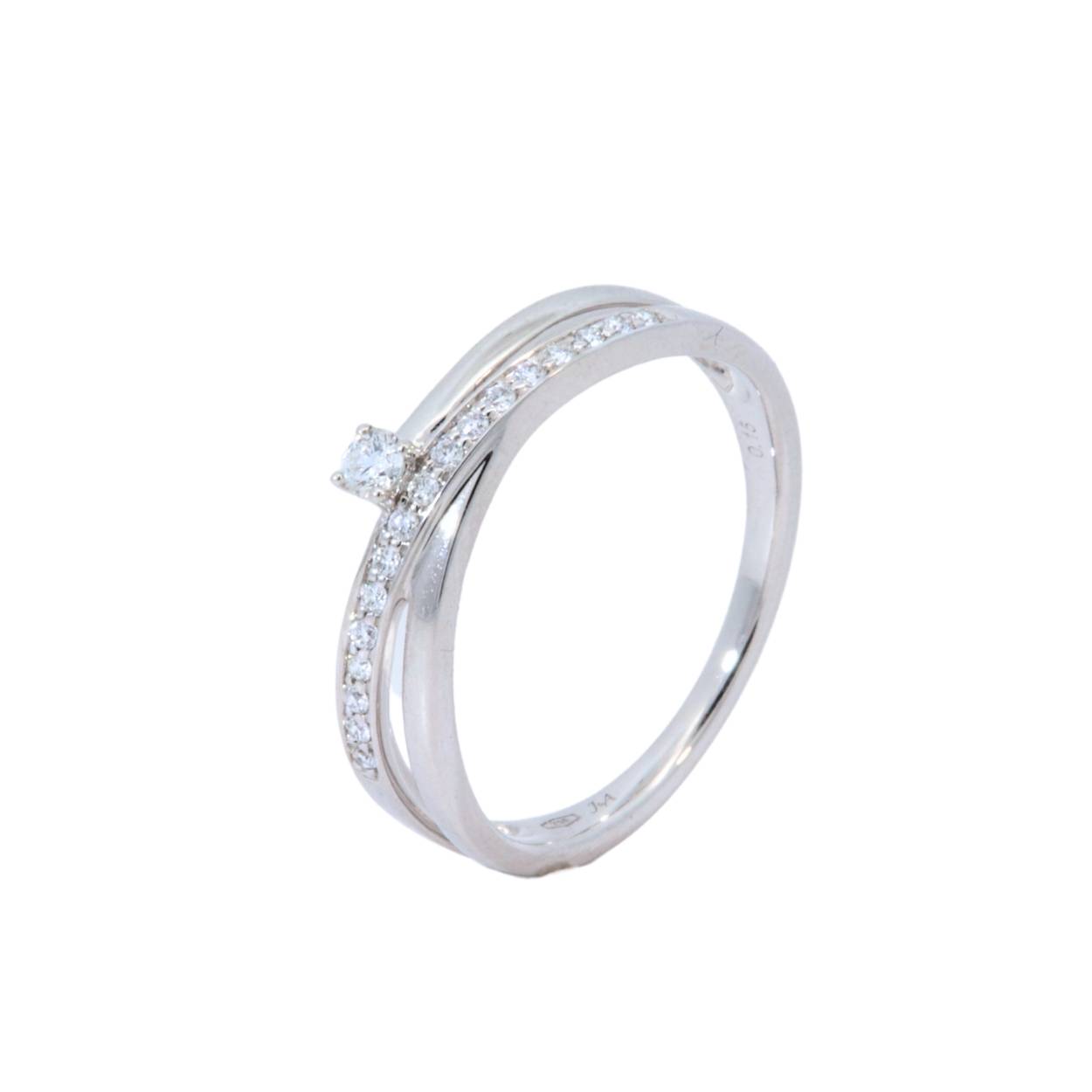 Witgouden ring 18Kt met diamant