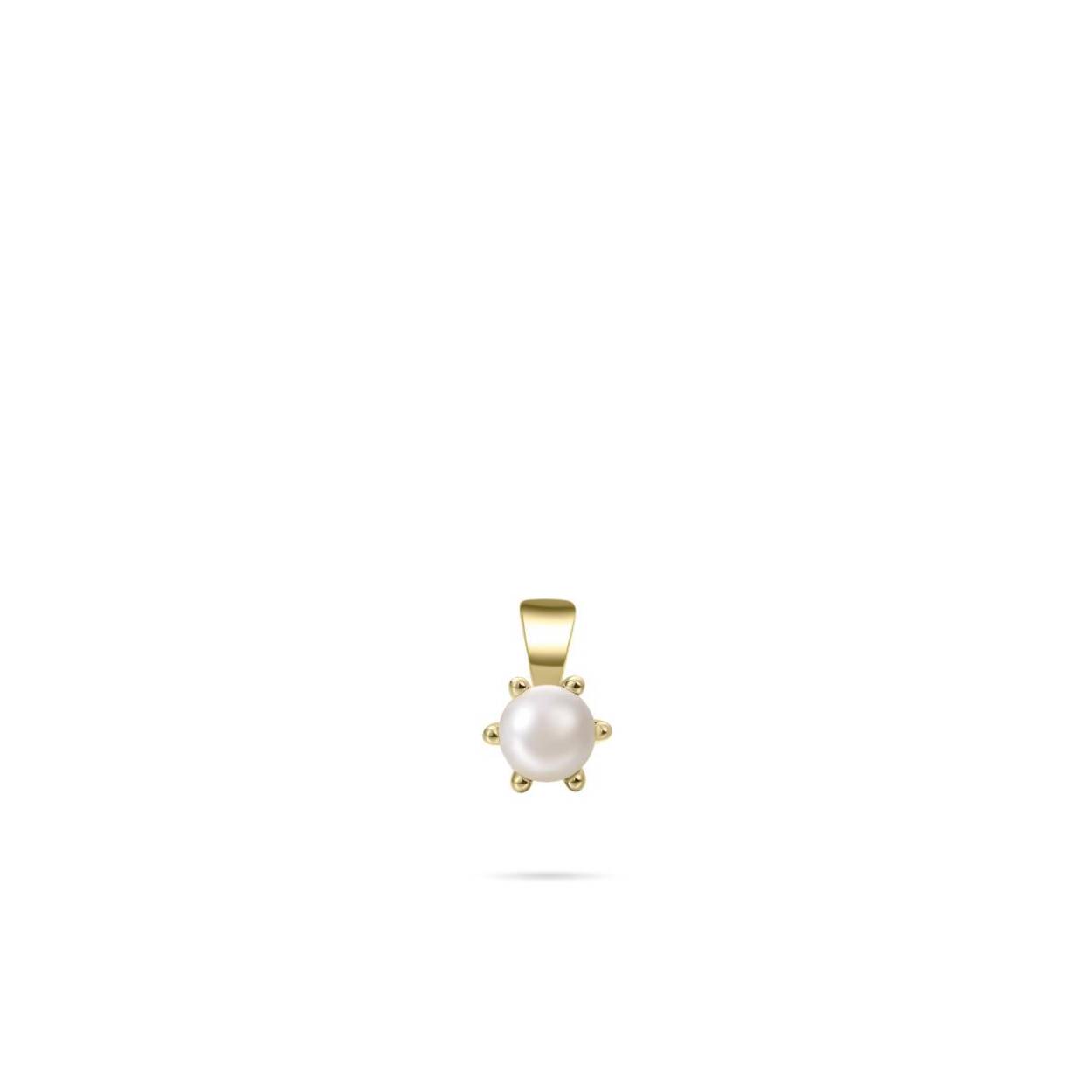 hanger goldplated op zilver met een parel 