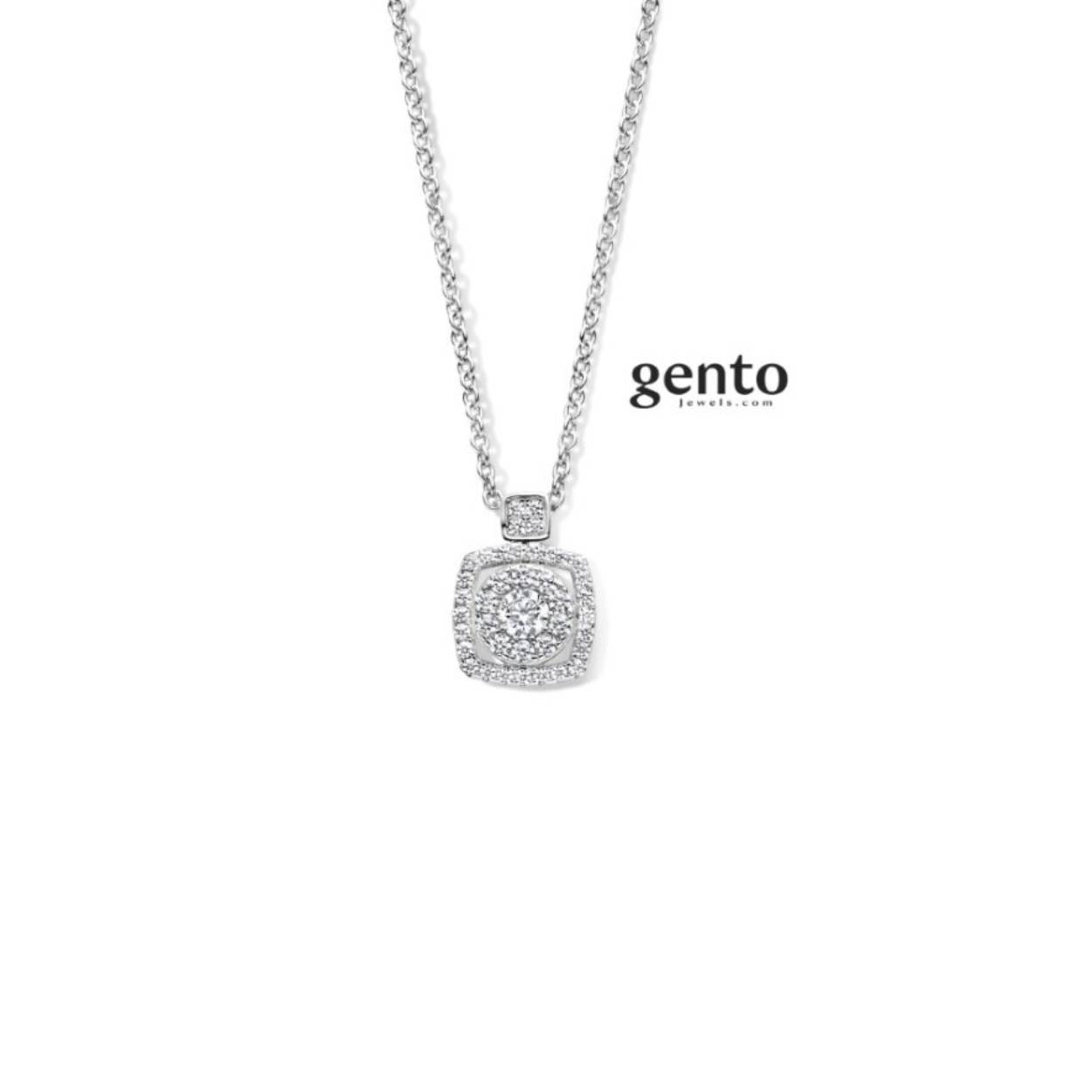 Zilveren ketting met hanger gento zirc