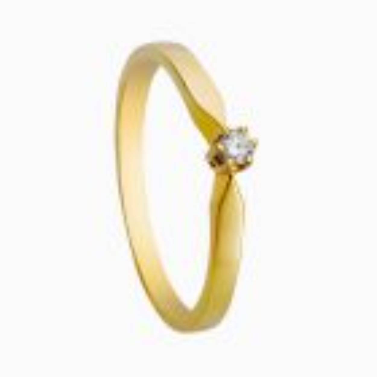 Gouden R16 Solitaire Ring met 0.12 ct in maat 56