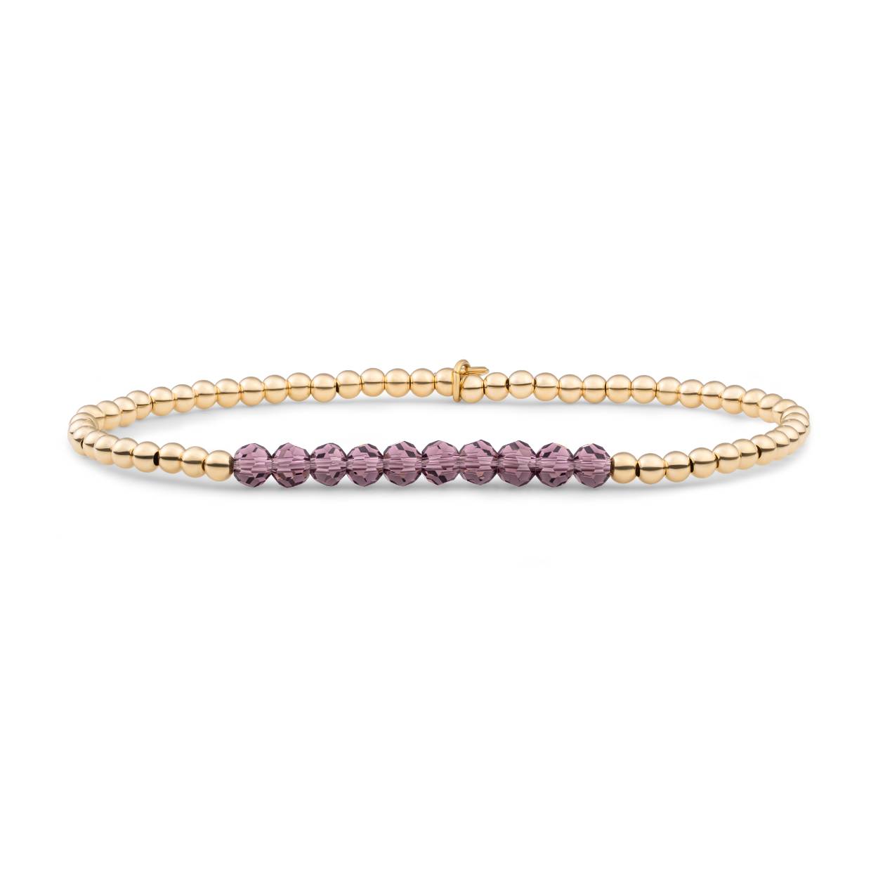 Sparkling Jewels armband Universe Aubergine Quartz golplated
