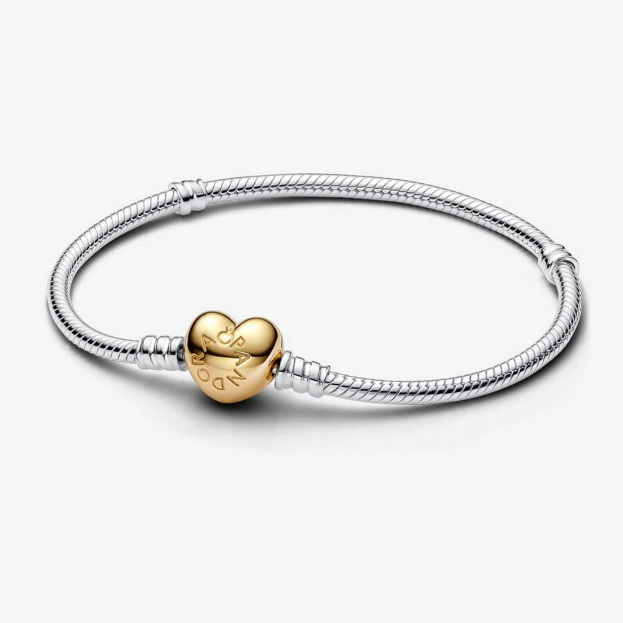 Pandora Moments Snake Chain-armband met hartsluiting