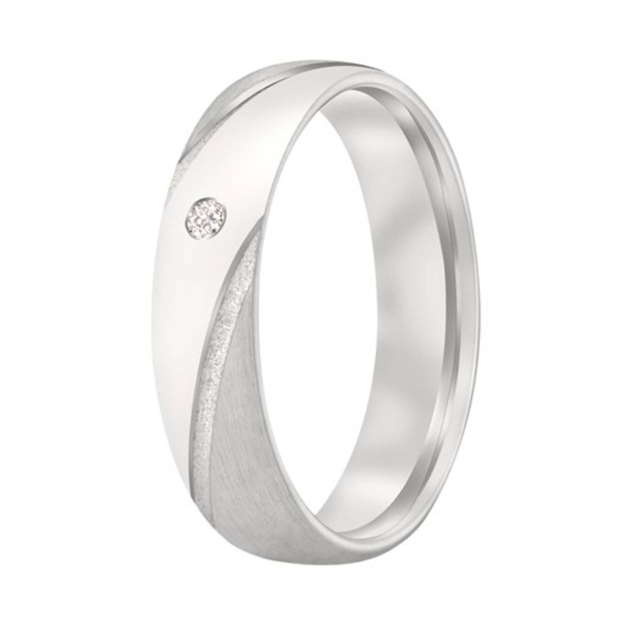 Zilver Aller Spanninga Ring Model Z22DR55
Diamant: 1x 0,03crt P1
