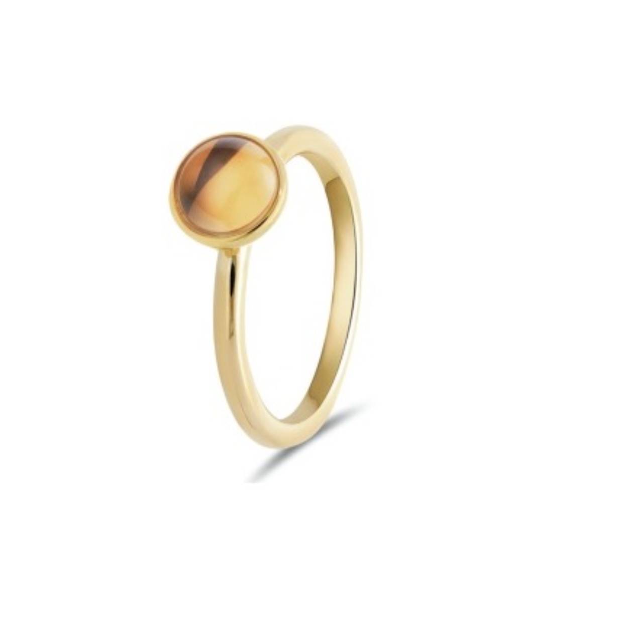 gouden diamanten ring. citrien steen. 