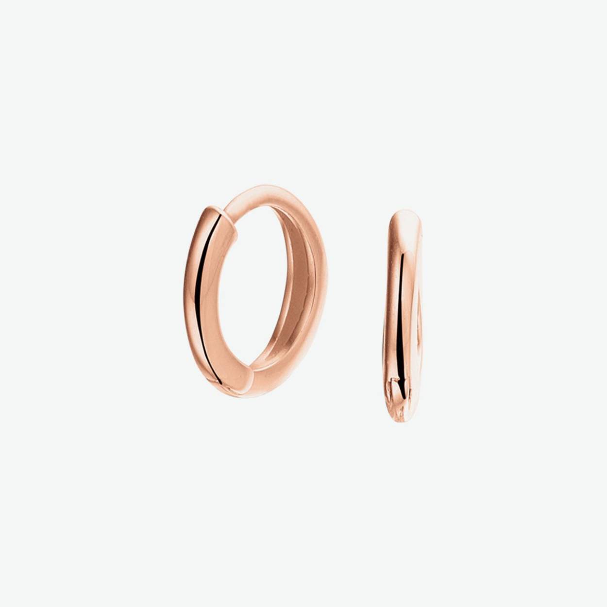 14k roodgouden klapcreool ronde buis