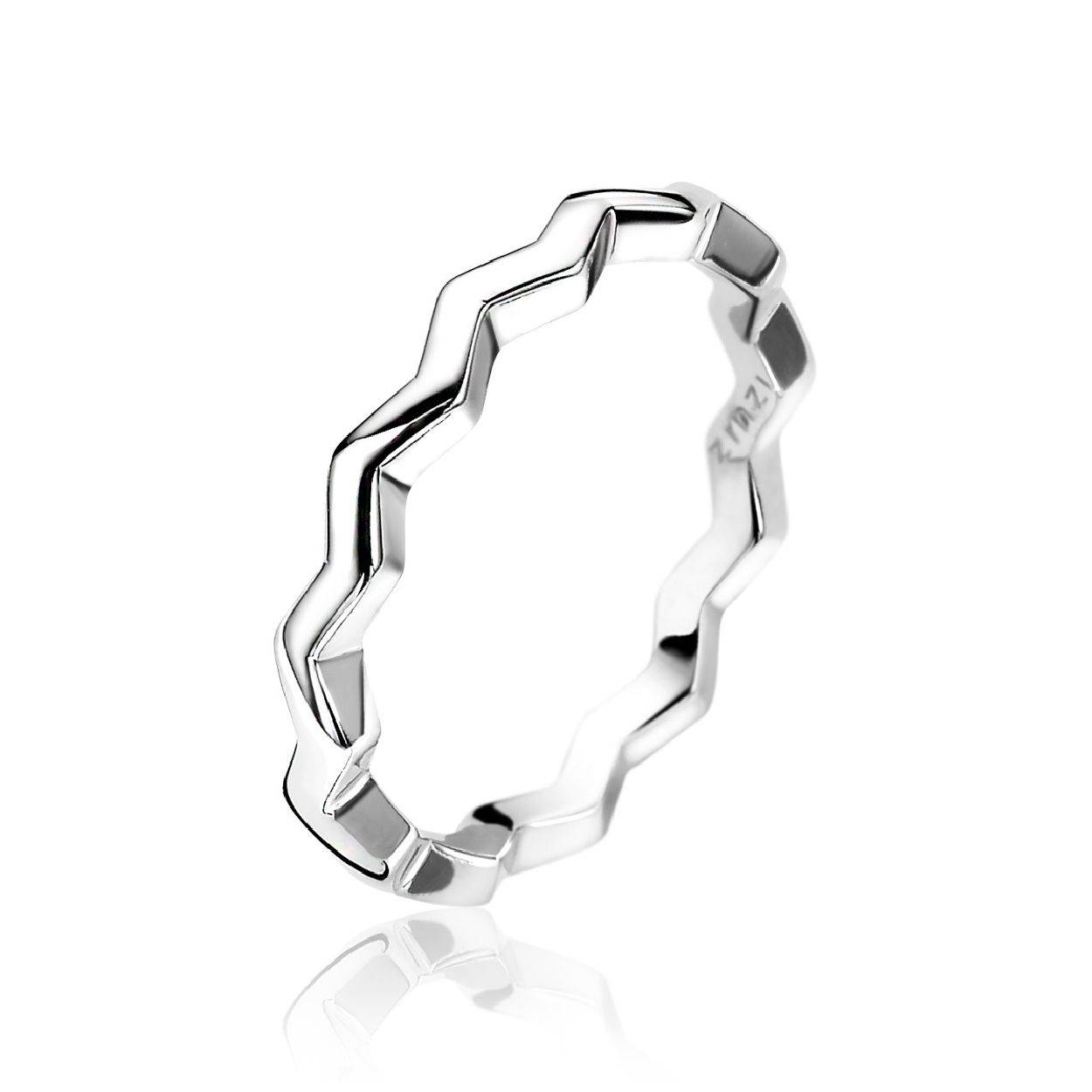 aanschuifring zilver zigzag maat 60