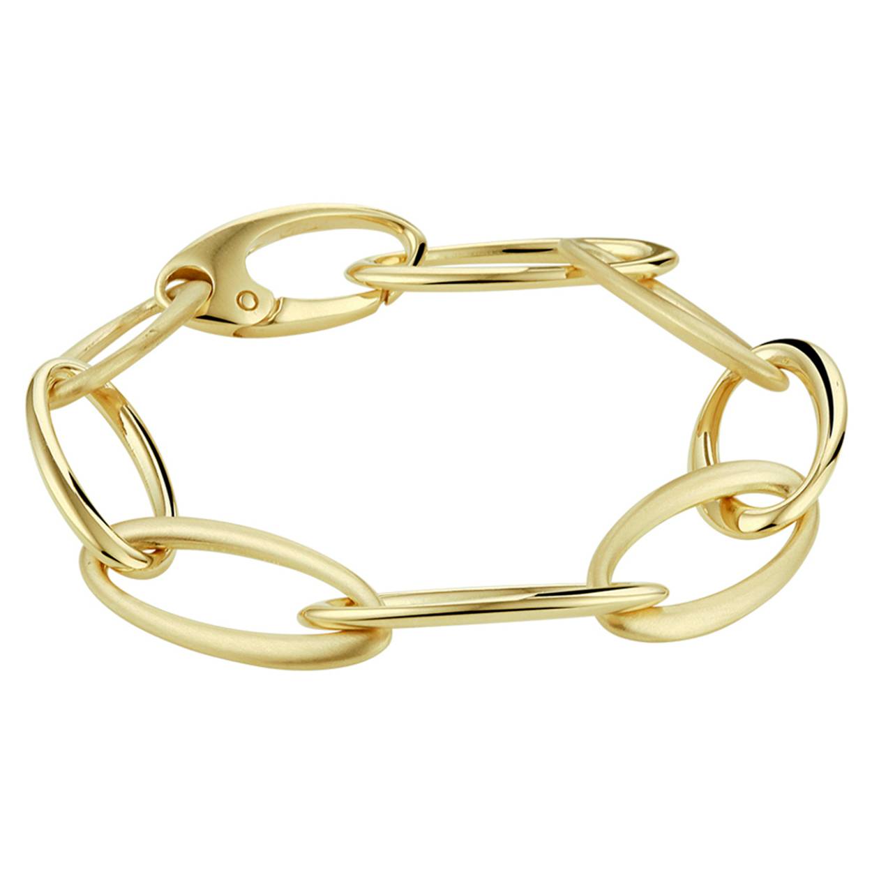 Stijlvolle 14krt geelgouden anker armband met een draaglengte van 19cm en een schakelbreedte van 13mm. De armband heeft om en om poli en mat afgewerkte schakels. Uitgevoerd met een stevige karabijn sluiting.

Tevens leverbaar: bijpassend collier

THOJ0736