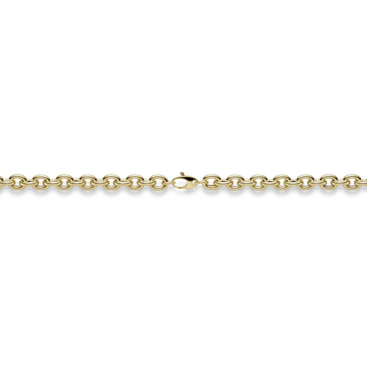 14k geelgouden halfmassieve armband anker rond 7 mm met een lengte van 20 cm