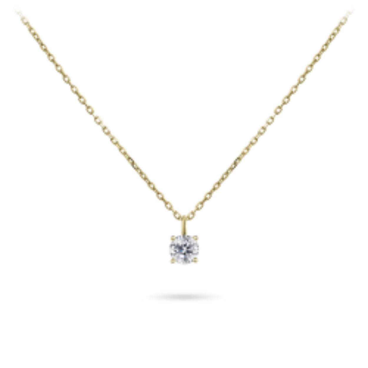 14 karaats gouden collier met zirkonia hanger 38+4 cm