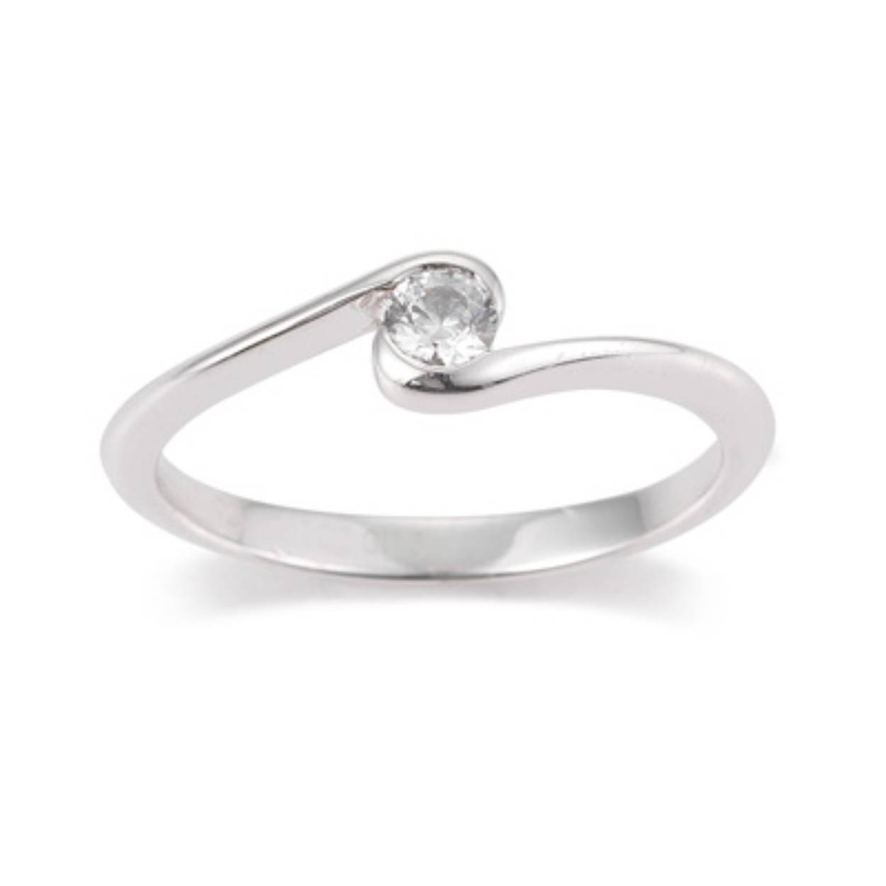 14kt witgouden ring met 0,12ct briljant